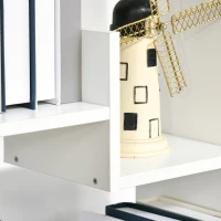 HOMCOM Biblioteca moderna cu 6 etaje cu 11 rafturi deschise din MDF si PAL, mobilier biblioteca pentru studiu si sufragerie, 61x21,6x162,6 cm, alb(m-9)
