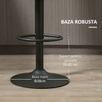 Homcom Set 2 Scaune Bar Pivotante – Reglabile cu Suport(m-7)
