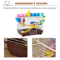 PawHut Gaiola para Hamster 62x29x52cm Casa para Roedores Animal Pequeno Acessórios Incluídos(m-7)