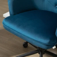 Vinsetto Chaise de bureau fauteuil de bureau ergonomique hauteur réglable pivotante à 360° revêtement velours grand confort 63 x 64 x 96 cm bleu(m-9)