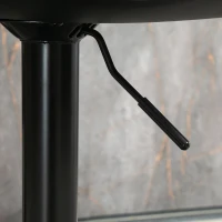 HOMCOM Set de 2 scaune de bar reglabile pe inaltime, PU, otel si spuma de cauciuc, 45,5x46x89,5-109,5cm, negru(m-9)