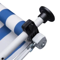 Outsunny 300 x 150cm Patio Adjustable Awning Floor- to-ceiling Retractable Shade,UV Protective - Blue and White(m-10)