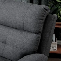 HOMCOM Poltrona Relax Reclinabile con Poggiapiedi Imbottita Rivestimento in Microfibra, Grigio, 90x96x100cm(m-7)