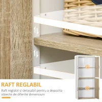 Homcom Dulap de Depozitare 4 Usi si 4 Rafturi Reglabile 80x40x182 cm – Crem/Alb(m-5)