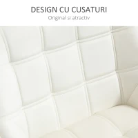 HOMCOM Fotoliu de design scandinav din lemn si catifea de culoare crem, pentru sufragerie sau birou, 67x61,5x71cm(m-5)