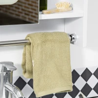 kleankin Spiegelschrank Badschrank mit LED-Beleuchtung Touch-Steuerung Handtuchhalter Weiß 60 x 15 x 69cm(m-8)