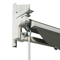 Outsunny 11'L x 8'W Manual Retractable Patio Awning Deck Sunshade Shelter Outdoor Window/Door Canopy Aluminum(m-10)