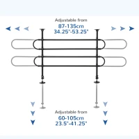 PawHut Separator auto pentru caini, reglabil in latime si inaltime 87-135 x 60-105 cm, grilaj de protectie universal din otel, Negru(m-6)