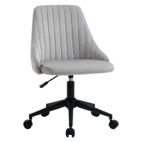Vinsetto Chaise de bureau design contemporain pivotante 360° ergonomique dossier strié hauteur réglable revêtement velours 50 x 58 x 85 cm gris(m-1)