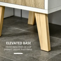 Kleankin Mobilier pentru baie, coloana pentru baie, 31x30x177cm, Alb  si lemn natural(m-7)