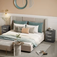 Homcom Set 2 Noptiere Moderne cu design compact si 3 sertare(m-10)