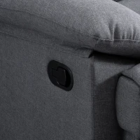 HOMCOM Poltrona Relax Reclinabile con Poggiapiedi Imbottita Rivestimento in Microfibra, Grigio, 90x96x100cm(m-8)