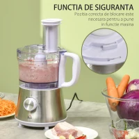 HOMCOM Mixer de 5000W cu pahar,  diverse lame din otel cu 2 viteze, 20.5x19x16cm, alb(m-7)