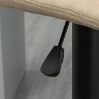 HOMCOM Set de scaune de bar reglabile pe inaltime 2 piese cu suport pentru picioare, otel si poliester, 47,5x57,5x95-116 cm, maro deschis(m-8)