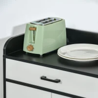 Homcom Dulap Bucatarie 2 Dulapuri & Sertar – MDF Alb/Negru, 90×40×90 cm(m-8)