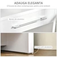 HOMCOM Masa consola din PAL  cu polita inferioara si 2 sertare cu maner, masa pentru hol, sufragerie si dormitor, 101,6x28x76,2 cm, alb(m-5)