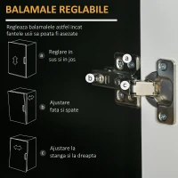 Homcom Dulap Bucatarie 2 Dulapuri & Sertar – MDF Alb/Negru, 90×40×90 cm(m-6)