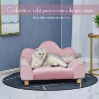 PawHut Sofá para Animais de estimação Pequenos Encosto em forma de ondas 63x43x40 cm Rosa(m-7)