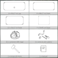 HOMCOM Mobilier pentru incaltaminte modular, 6 cuburi 45x35x17cm din plastic PP si otel, alb(m-8)
