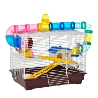 PawHut Gaiola para Hamster 62x29x52cm Casa para Roedores Animal Pequeno Acessórios Incluídos(m-8)