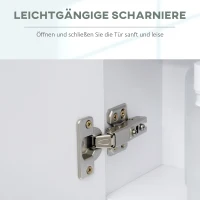 kleankin Spiegelschrank Badschrank mit LED-Beleuchtung Touch-Steuerung Handtuchhalter Weiß 60 x 15 x 69cm(m-7)