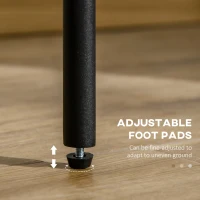 HOMCOM Masuta de cafea stil minimalist cu 2 niveluri, sticla temperata, 54x44x45.5cm, negru(m-6)