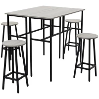 Homcom Set Bar 6 Piese – 4 Scaune & 2 Mese, Design Modern(m-14)