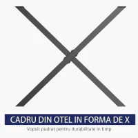 Homcom Set 2 Picioare pentru Masa Birou Otel in Forma de X 80 cm – Negru(m-6)