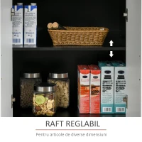 Homcom Dulap Bucatarie 2 Dulapuri & Sertar – MDF Alb/Negru, 90×40×90 cm(m-5)