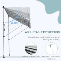 Outsunny 200 x 150cm Patio Adjustable Awning Floor- to-ceiling Retractable Shade,UV Protective(m-6)