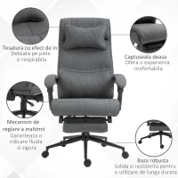 Vinsetto Scaun Birou Ergonomic Reglabil cu Tetiera si Suport Picioare(m-6)