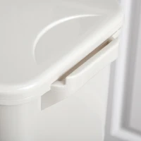 HOMCOM Caixotes de Lixo e Reciclagem 45L Caixote Móvel com Rodas 4 Compartimentos Gaveta Abertura e Fechamento com Botão e Pedal 42x29x83cm Branco(m-11)