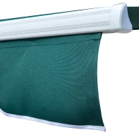 Outsunny 2.5x2m Retractable Manual Awning Window Door Sun Shade Canopy Patio Shelter Aluminum Frame Dark Green(m-10)