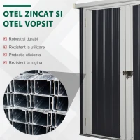Outsunny Magazie Otel 147×86×134 cm – Cu Usi Duble si Sistem Blocare(m-4)