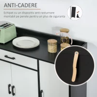 Homcom Dulap Bucatarie 2 Dulapuri & Sertar – MDF Alb/Negru, 90×40×90 cm(m-7)