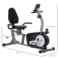 Homcom Bicicleta de Exercitii Orizontala – 8 Nivele Rezistenta & LCD(m-3)