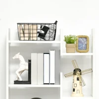 HOMCOM Biblioteca moderna cu 6 etaje cu 11 rafturi deschise din MDF si PAL, mobilier biblioteca pentru studiu si sufragerie, 61x21,6x162,6 cm, alb(m-8)