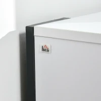 HOMCOM Dulap TV modern cu dulapuri, sertar si polita, dulap joasa din lemn pentru TV pana la 65", 140x43x48cm, alb-negru(m-8)