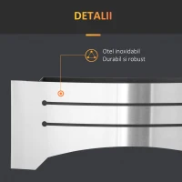 HOMCOM Semineu de masa cu bioetanol din otel inoxidabil, ardere 3 ore cu rezervor de 1,5 l si capac de 25 m², 45x18x17 cm, argintiu(m-7)