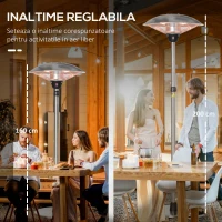 Outsunny Incalzitor pentru exterior cu 3 temperatures de pana la 3000 W, incalzitor cu infrosu cu inaltime reglabila din otel si aluminiu, argintiu(m-6)