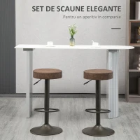 Homcom Set 2 Scaune Bar Pivotante – Reglabile cu Suport(m-4)