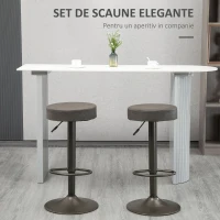 HOMCOM Set 2 Scaune Bar Pivotante & Reglabile 35×36×64-85 cm(m-4)