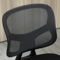 Vinsetto Scaun de birou cu suport lombar, inaltime reglabila si tesatura plasa, otel si PP, 52x54x74-84cm, negru(m-8)