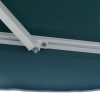 Outsunny 2.5x2m Retractable Manual Awning Window Door Sun Shade Canopy Patio Shelter Aluminum Frame Dark Green(m-12)
