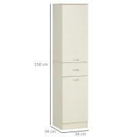 Homcom Dulap Bucatarie 150 cm – Lemn cu Sertar si Raft Reglabil(m-3)