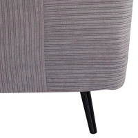 HOMCOM Fotoliu Pat 2 in 1 reglabil pe 3 niveluri cu sezut foarte mare si captuseala din spuma, structura din lemn, otel si efect de catifea gri(m-8)