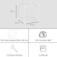 HOMCOM Mobilier pentru incaltaminte modular, 6 cuburi 30x30x30cm din plastic PP si otel , alb(m-6)