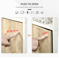 Kleankin Mobilier pentru baie, coloana pentru baie, 31x30x177cm, Alb  si lemn natural(m-6)