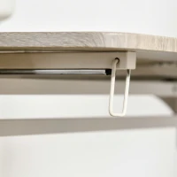 HOMCOM Set masa si 2 scaune pentru bucatarie  pliabile din lemn si otel, culoare Lemn natural, alb(m-8)