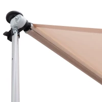 Outsunny Balcony 3 x 1.5m Manual Adjustable Awning DIY Patio Clamp Awning Canopy  Retractable Shade Shelter - Beige(m-8)